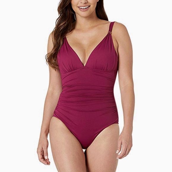Lauren Ralph Lauren Other - NWT Ralph Lauren Shirred Swimsuit Plum 1pc Plus 16